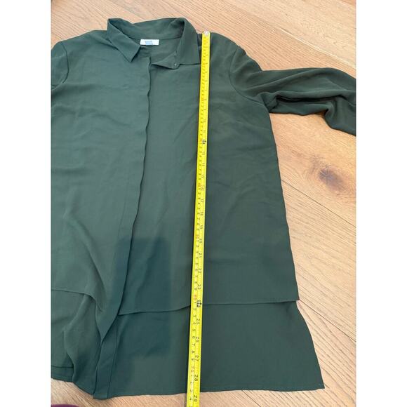 J. Jill Olive Green Oversized Button Up‎ Shirt Layered Look Large - Picture 9 of 9